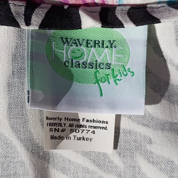 WAVERLY Kids Curtain Valances Daisy Hot Pink Zebra Print Pair NEW Girls Room Vtg - Picture 7 of 12